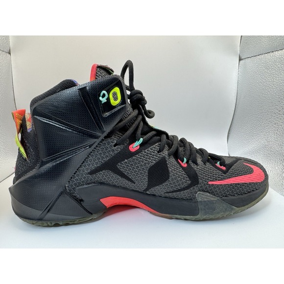 Nike LeBron 12 684593-068 Data Vintage Black Basketball Sneakers Men's Sz 10 US - Picture 10 of 15